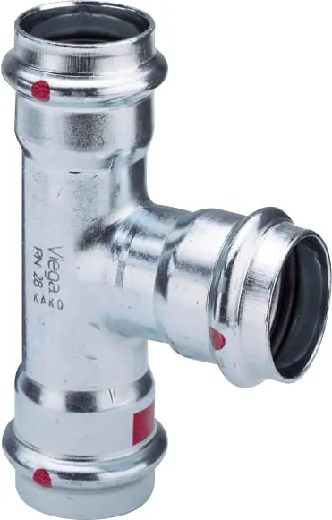 Hoge Kwaliteit Viega Prestabo T-stuk, 22mm x 22mm x 15mm staal (pers x pers x pers)