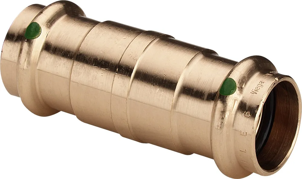 Viega Profipress rechte koppeling, overschuif koppeling 15mm x 15mm, brons (pers x pers) Goedkoop