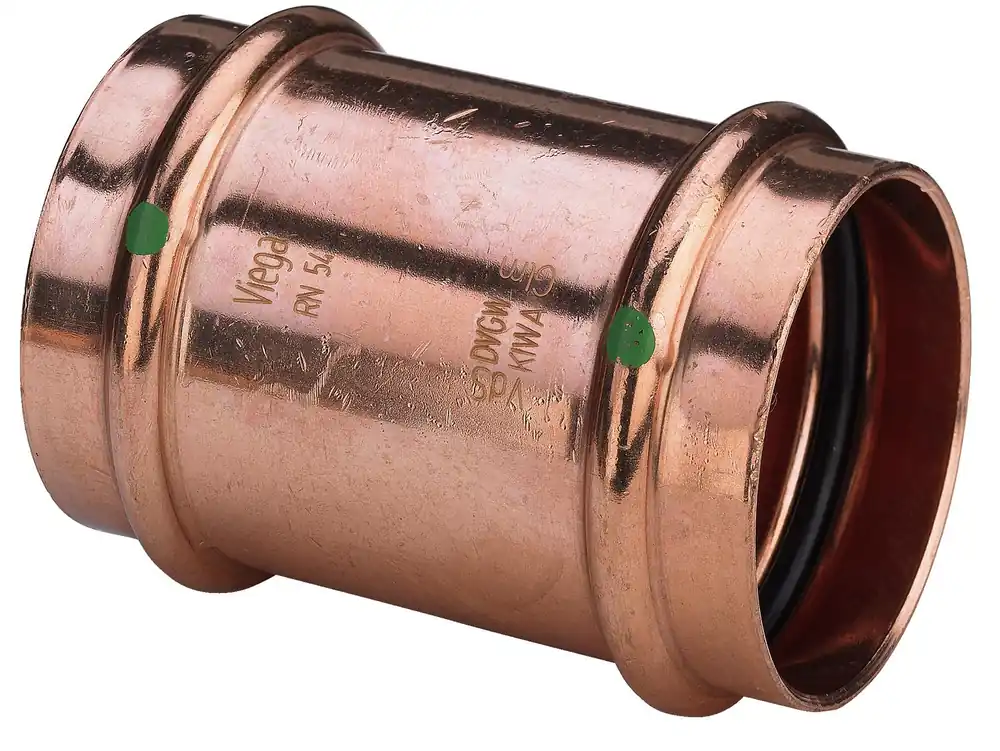 Viega Profipress rechte koppeling, overschuif koppeling 22mm x 22mm Koper (pers x pers) Betrouwbaar