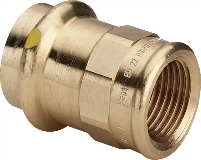 Viega Profipress rechte koppeling, schroefbus 22mm x 3/4", brons, gas (pers x binnendraad) Populair