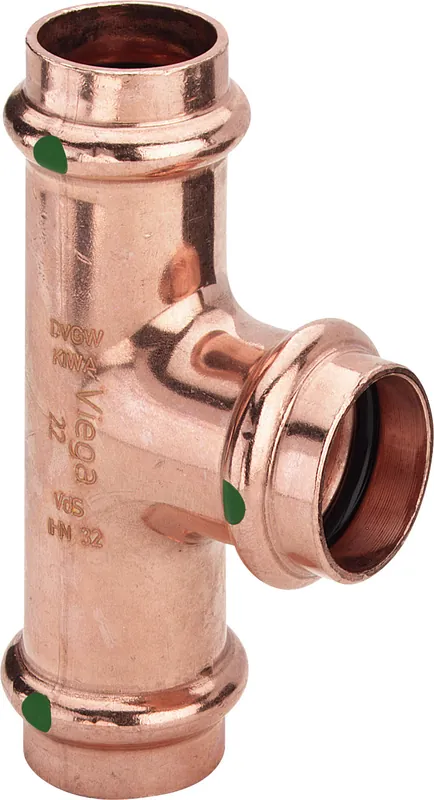 Actieprijs Viega Profipress T-stuk, 28mm x 15mm x 28mm koper (pers x pers x pers)