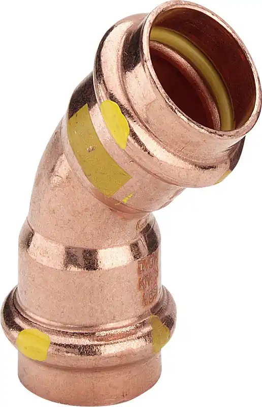 Koop Vandaag Viega Profipress bocht koppeling, 45gr, 22mm x 22mm, koper, gas (pers x pers)