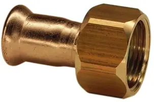 VSH XPress CU 2-delige rechte koppeling, vlakdichtend 22mm x 1" koper (pers x binnendraad) Flitsaanbieding