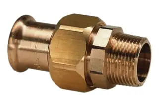 VSH XPress CU 3-delige rechte koppeling, 22mm x 3/4" koper (pers x buitendraad) Hoge Kwaliteit