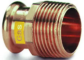 VSH XPress CU GAS rechte koppeling, puntstuk 35mm x 1 1/4" koper, gas (pers x buitendraad) Superprijs