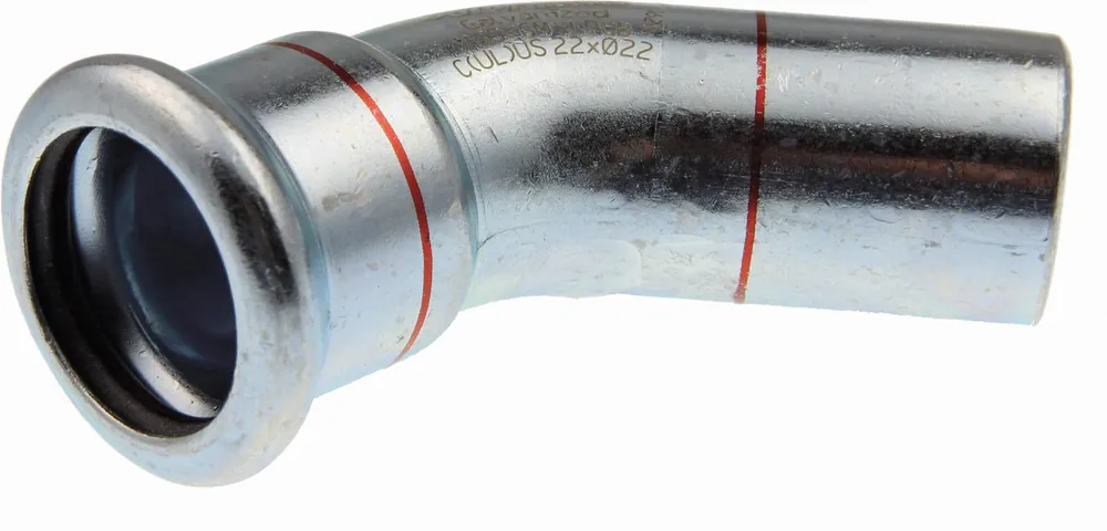 VSH XPress STAAL bocht koppeling insteekbocht 45gr 22 x 22mm staal (pers x insteek) 6201791 Gecertificeerd