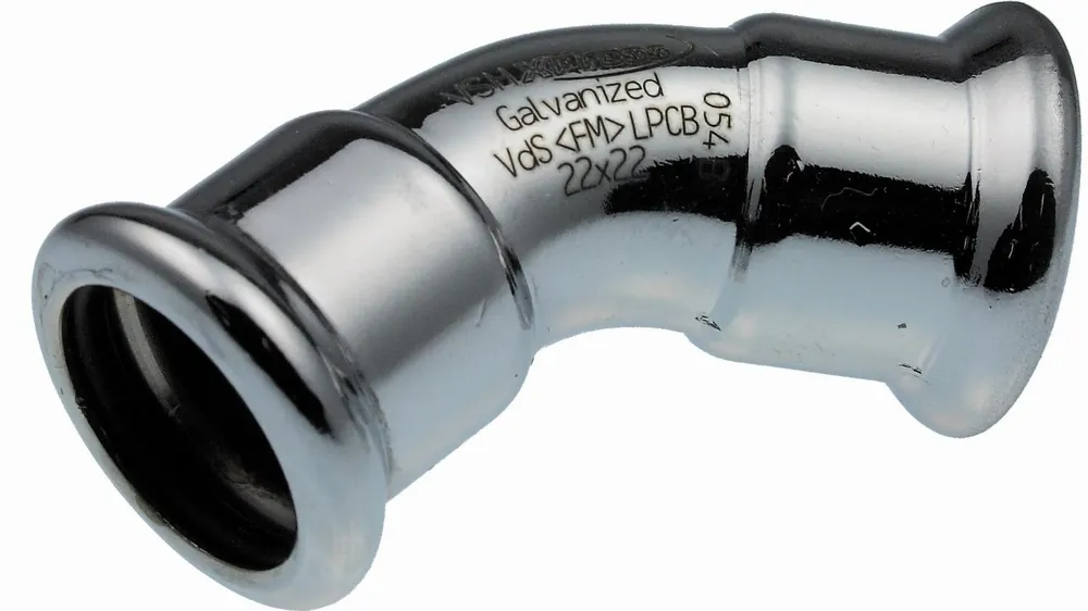 VSH XPress STAAL bocht koppeling, 45gr, 54 x 54mm, staal (pers x pers) Laatste Versie