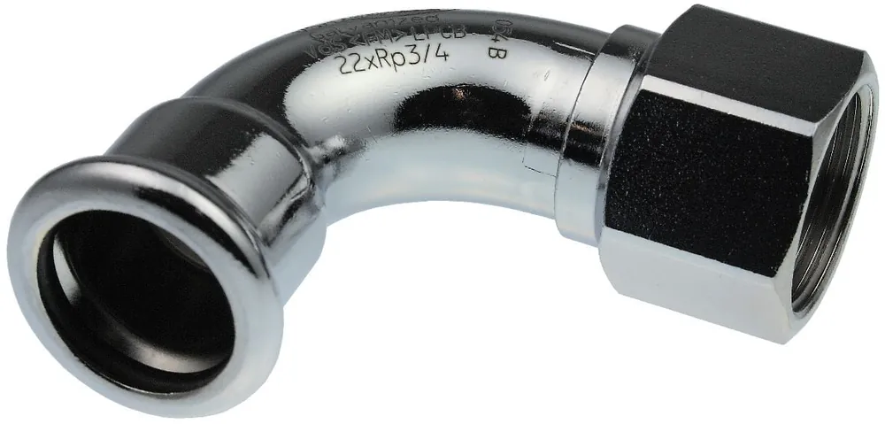 Veilige Betaling VSH Xpress STAAL bocht koppeling, 90gr, 15mm x 1/2" staal (pers x binnendraad)