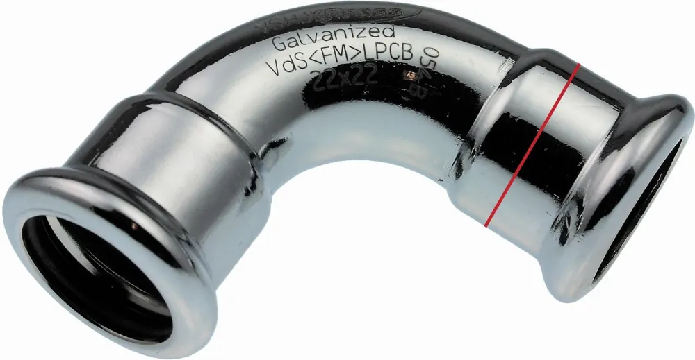 Finale Uitverkoop VSH XPress STAAL bocht koppeling, 90gr, 28 x 28mm, staal (pers x pers) 6201580