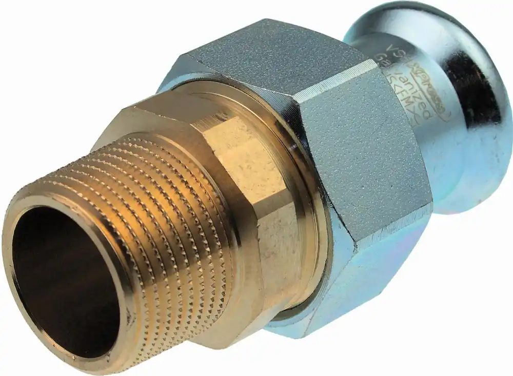VSH XPress STAAL 3-delige rechte koppeling, 15mm x 1/2" staal (pers x buitendraad) Shop Nu