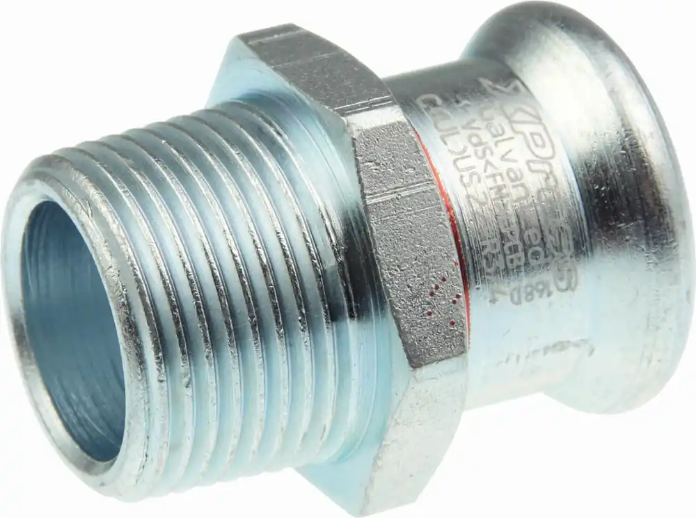 Beperkt Aanbod VSH XPress STAAL rechte koppeling, puntstuk 35mm x 1 1/4" staal (pers x buitendraad)