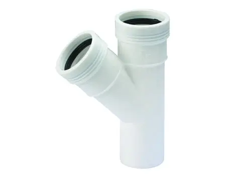 Wavin Wafix PP fitting, PP T-stuk 45gr, 40mm (2x manchet) wit Weekendaanbieding
