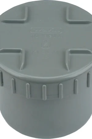 Wavin, L-Eindstuk + Schroefdeksel, 40mm buisdiameter, steekmof, spie, PVC, grijs Veilige Betaling