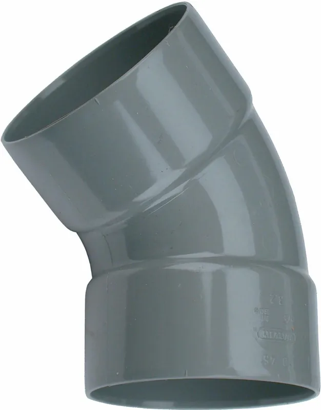 Wavin Wadal PVC L-Bocht 45 graden 90 M/M Gecertificeerd