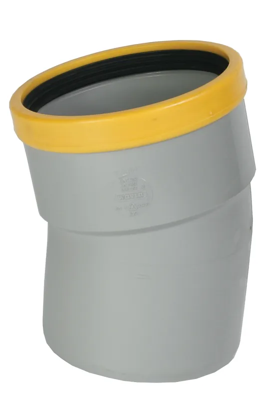 Wavin Wafix fitting, PVC bocht 15gr, 110 x 110mm (1x manchet) Direct Verzonden