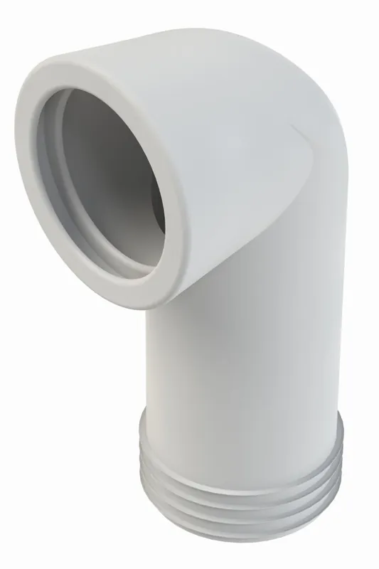 Express Levering Wisa Closetafvoerbocht, nummer 301A, 90° graden, 1-delig, 110 en 110mm aansluitdiameter, 180mm lengte, kunststof, wit