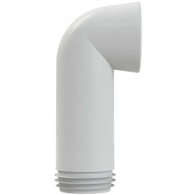 Wisa Closetafvoerbocht, nummer 303E, 90° graden, 1-delig, spie, 110 en 110mm aansluitdiameter, 235mm lengte, kunststof, wit Favoriet