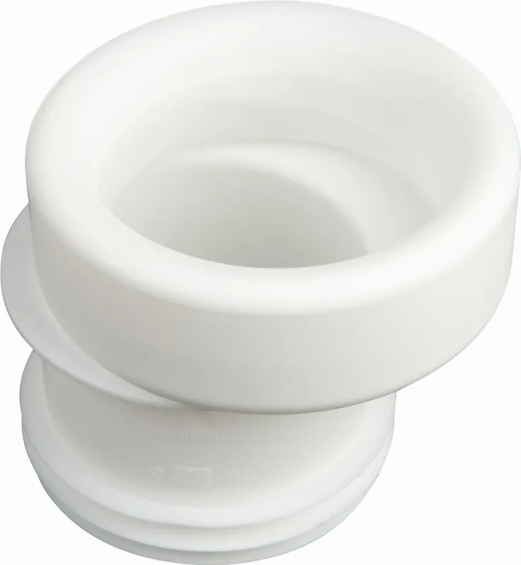 Wisa Closetafvoermanchet, nummer 7, model WISA, excentrisch, 96-110mm aansluitdiameter, 18,5mm sprong, kunststof, wit Op = Op