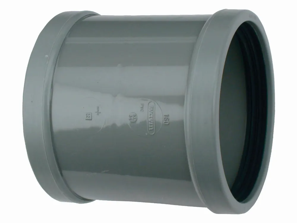 Op = Op Wavin Wafix fitting, PVC steekmof 125mm x 125mm (met rand)