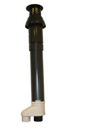 Winterwarm dakdoorvoer door XR40, XR50 en XR60, concentrisch ø150mm, ø100/150mm, aluminium, lengte 1300mm, zwart Exclusieve Aanbieding