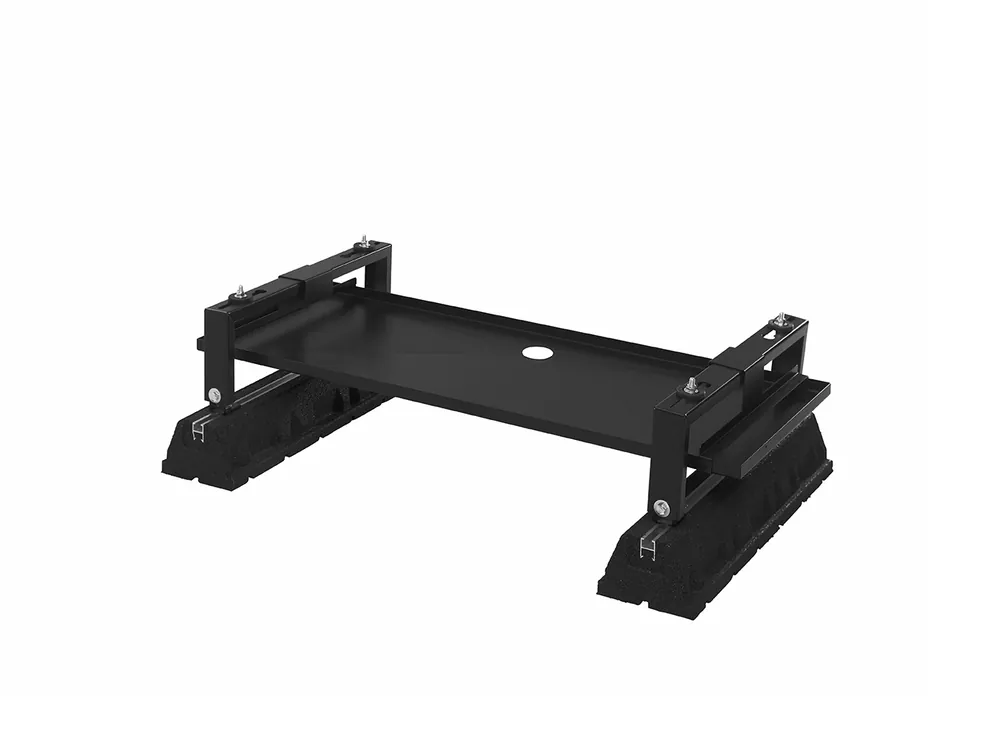 Gecertificeerd Solar Plus vloeropstelling met condensopvang, met montageblokken en trillingdempers, hxbxd 250x950x610mm, max 300kg, zwart