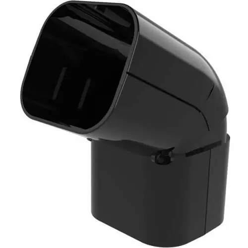 Tecnosystemi Excellens, buitenbocht, verstelbaar, 90-135 graden, 72x64, zwart Laatste Versie