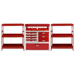 Bedrijfswageninrichting metaal met vakken, lades en bakken Rood Shop Nu