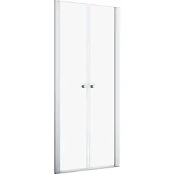 Populair Sealskin Hooked pendeldeuren in nis 90x200cm, 6mm helder veiligheidsglas met antikalklaag Hoogglans zilver