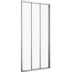 Speciale Aanbieding Sealskin Hooked driedelige schuifdeur 90x200cm, 6mm helder veiligheidsglas met antikalklaag Hoogglans zilver
