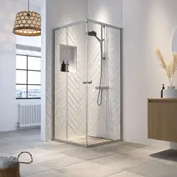 Beste Prijs Sealskin Hooked vierdelige hoekinstap met schuifdeuren 90x90x200cm, 6mm helder veiligheidsglas met antikalklaag Hoogglans zilver