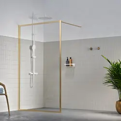Beste Prijs Sealskin Contour inloopdouche type A3 118x200cm, 6mm helder veiligheidsglas met antikalklaag Geborsteld goud