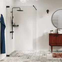 Koopje Sealskin Pure inloopdouche type A3 120x200cm, 8mm helder veiligheidsglas met antikalklaag Mat zwart