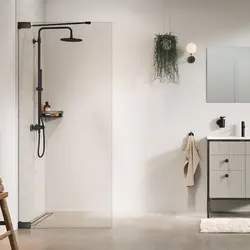 Sealskin Pure inloopdouche type A3 100x200cm, 8mm helder veiligheidsglas met antikalklaag Geborsteld gunmetal grijs Gecertificeerd