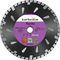 Turbolite Ultimate Rapido diamantschijf universeel 230x22,2mm Betrouwbaar