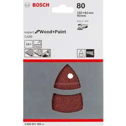 Bosch Schuurpapier 102x62 93mm 80 Grit Gereduceerde Prijs