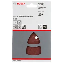 Bosch Schuurpapier 102x62 93mm 120 Grit Hoge Kwaliteit