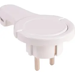Kopp stekker extra plat 3x1,5 mm² Wit Weekendaanbieding