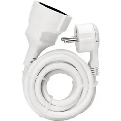 Korting Kopp verlengsnoer platte stekker 2m H05VV-F 3G1,5