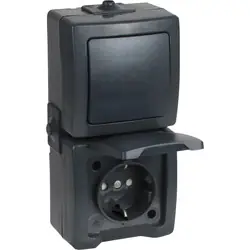 Dagaanbieding Kopp Nautic combinatie WCD/wissel RA KV opbouw spatwaterdicht Mat antraciet IP44 verticaal
