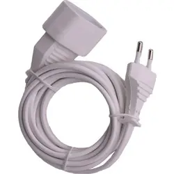 Verlengsnoer eurostekker 3m H03VVH2-F 2X0,75 Wit Premium