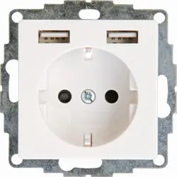 Dagaanbieding Kopp Athenis wandcontactdoos 1V RA KV 2x USB-A Glanzend wit*