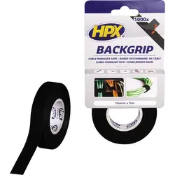 Betrouwbaar HPX Backgrip Kabeltape Zwart 16mm x 5m
