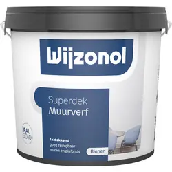 Wijzonol Superdek muurverf extra dekkend mat 5L RAL9010 Gecertificeerd