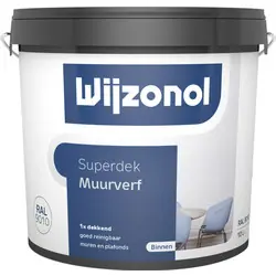 Korting Wijzonol Superdek muurverf extra dekkend mat 10L RAL9010*