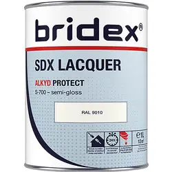 Bridex SDX Lacquer lak alkyd 1L RAL9010 zijdeglans Laatste Kans