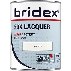 Bridex SDX Lacquer lak alkyd 1L RAL9010 mat Lage Prijs