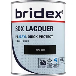 Laatste Kans Bridex SDX Lacquer lak acryl 1L RAL 9005 hoogglans