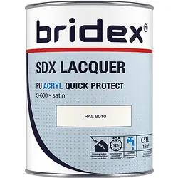 Hete Deal Bridex SDX Lacquer lak acryl 1L RAL 9010 zijdeglans
