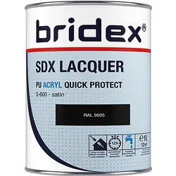 Laatste Versie Bridex SDX Lacquer lak acryl 1L RAL 9005 zijdeglans