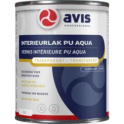 Betaalbaar Avis Interieurlak PU Aqua 1L Zijdeglans Transparant Kleurloos